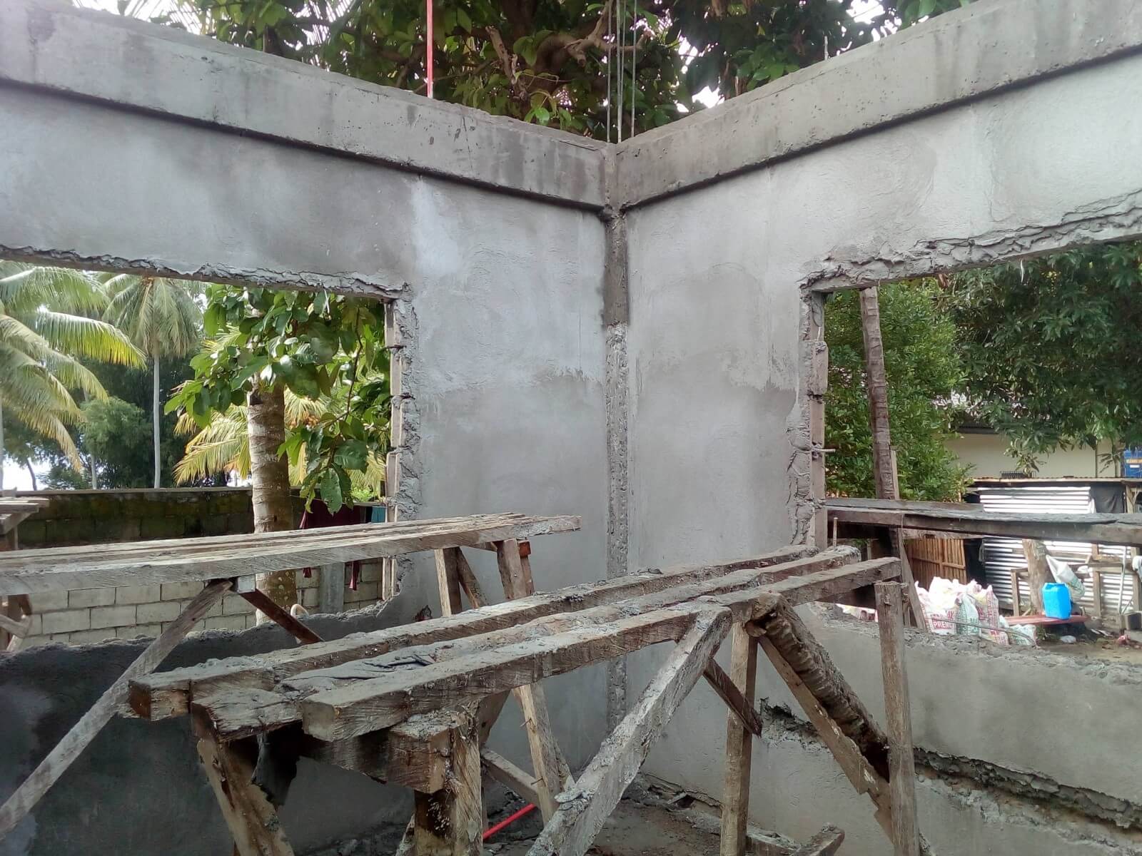 CEMENT RENDERING OF CHB WALLS Negros Construction
